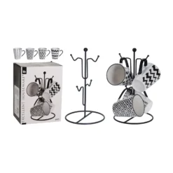 Excellent Houseware 4 Bekers In Metalen Rekje 7 Excellent Houseware 4 Bekers In Metalen Rekje -Exporteren Proef Loka Winkel 101 0541 4 1