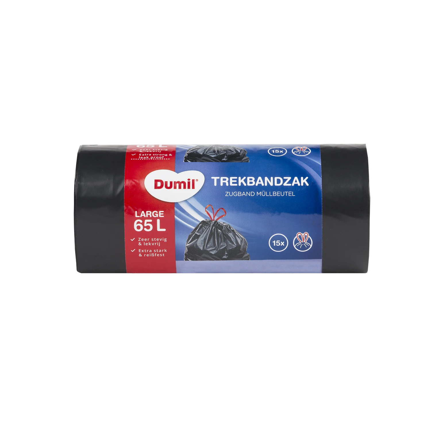 Dumil Afvalzakken Met Trekband 65L 15 Stuks 1 Dumil Afvalzakken Met Trekband 65L 15 Stuks