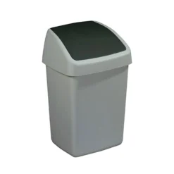 Sunware Delta Prullenbak Met Swingdeksel 10 L Zilvergrijs