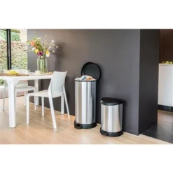 Curver Decobin Pedaalemmer Ovaal 40L Zilver -Exporteren Proef Loka Winkel 101 1125 5 1 1