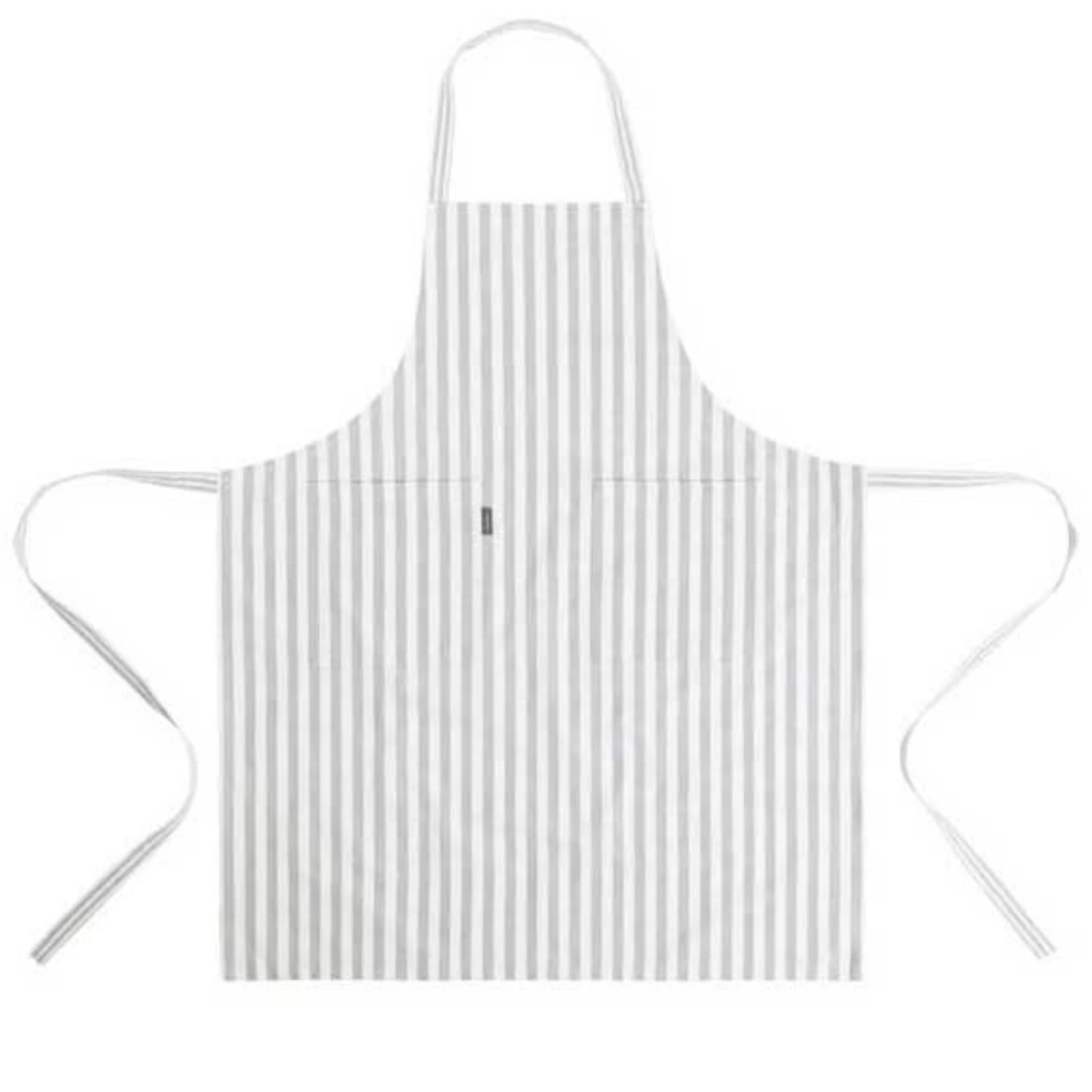 Linen & More Schort Streep Lichtgrijs 1 Linen & More Schort Streep Lichtgrijs