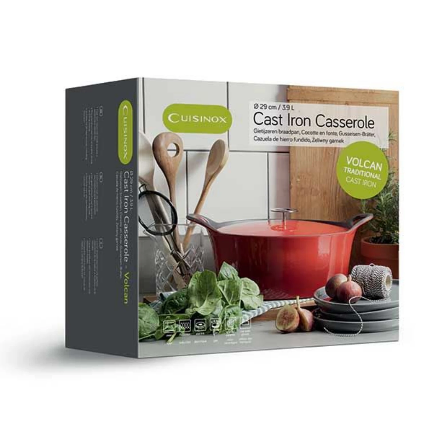 Cuisinox Gietijzeren Braadpan Ø29 Ovaal Volcan Rood Geëmailleerd 3 Cuisinox Gietijzeren Braadpan Ø29 Ovaal Volcan Rood Geëmailleerd - Afbeelding 3