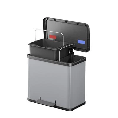 Hailo Öko Duo Plus Pedaalemmer 3X9L Metallic Grijs 2 Hailo Öko Duo Plus Pedaalemmer 3X9L Metallic Grijs - Afbeelding 2