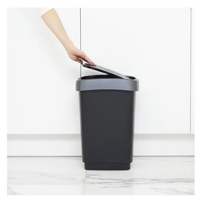 Afvalemmer 10L Twist Dark Silver Rotho 2 Afvalemmer 10L Twist Dark Silver Rotho - Afbeelding 2
