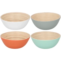 Merkloos Bamboe Schaal Ø17 X 7 Cm 4 Assorti -Exporteren Proef Loka Winkel 101 9162 1