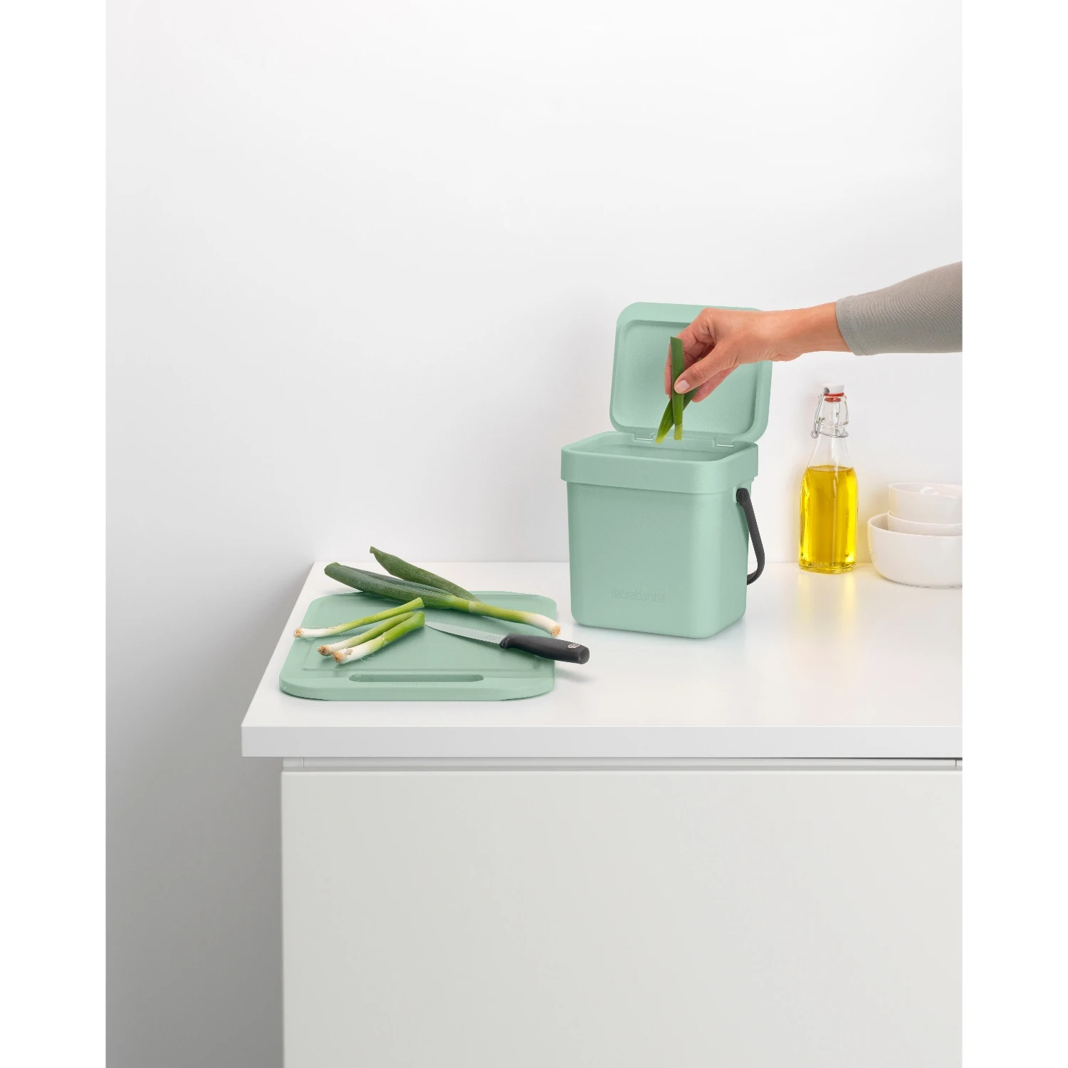 Brabantia Sort & Go Afvalbakje 3 Liter Jade Green 5 Brabantia Sort & Go Afvalbakje 3 Liter Jade Green - Afbeelding 5