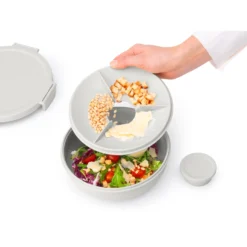 Brabantia Make En Take Salade Lunchkom 1,3 Liter Lichtgrijs -Exporteren Proef Loka Winkel 102 6368 4 1