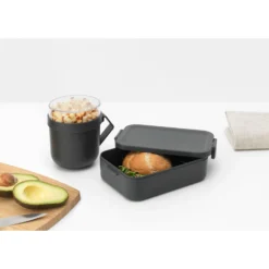 Brabantia Make En Take Lunchset 2 Delig Dark Grey -Exporteren Proef Loka Winkel 102 6665 4 1 1