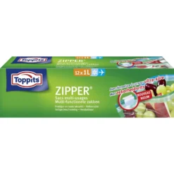 Toppits Zipper Multi-Functionele Zakken 1 Liter12 Stuks