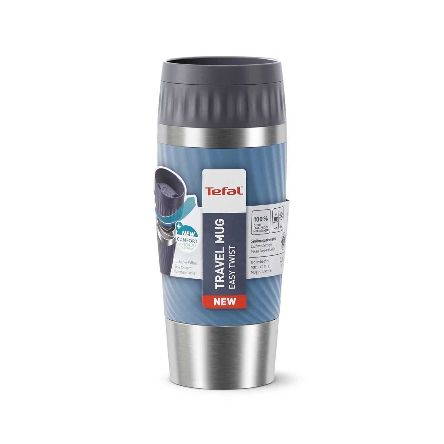 Tefal Travel Mug Easy Twist Isoleerbeker Blauw 2 Tefal Travel Mug Easy Twist Isoleerbeker Blauw - Afbeelding 2