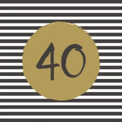 Servetten 40th Birthday 33x33 Cm