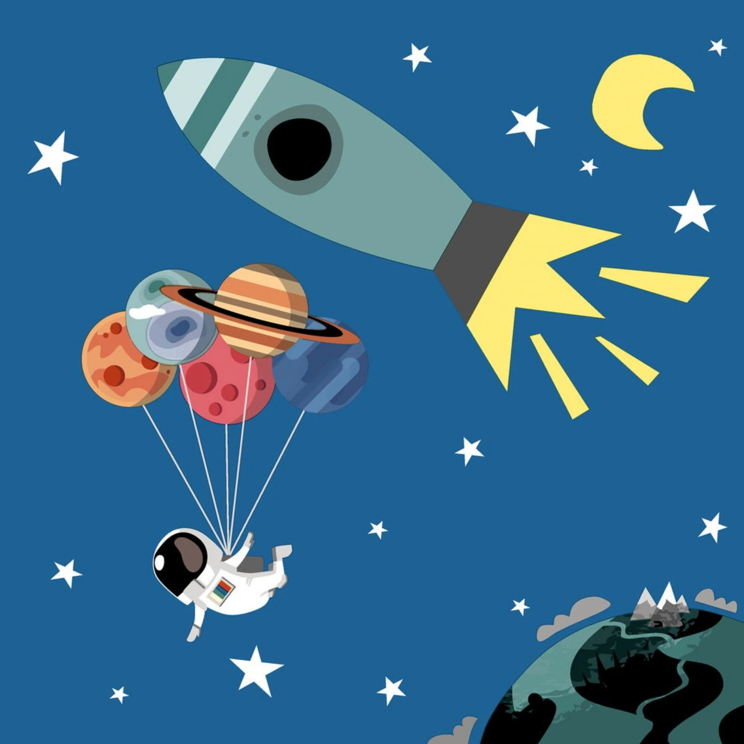 Servetten Space 33x33 Cm 3 Servetten Space 33x33 Cm - Afbeelding 3