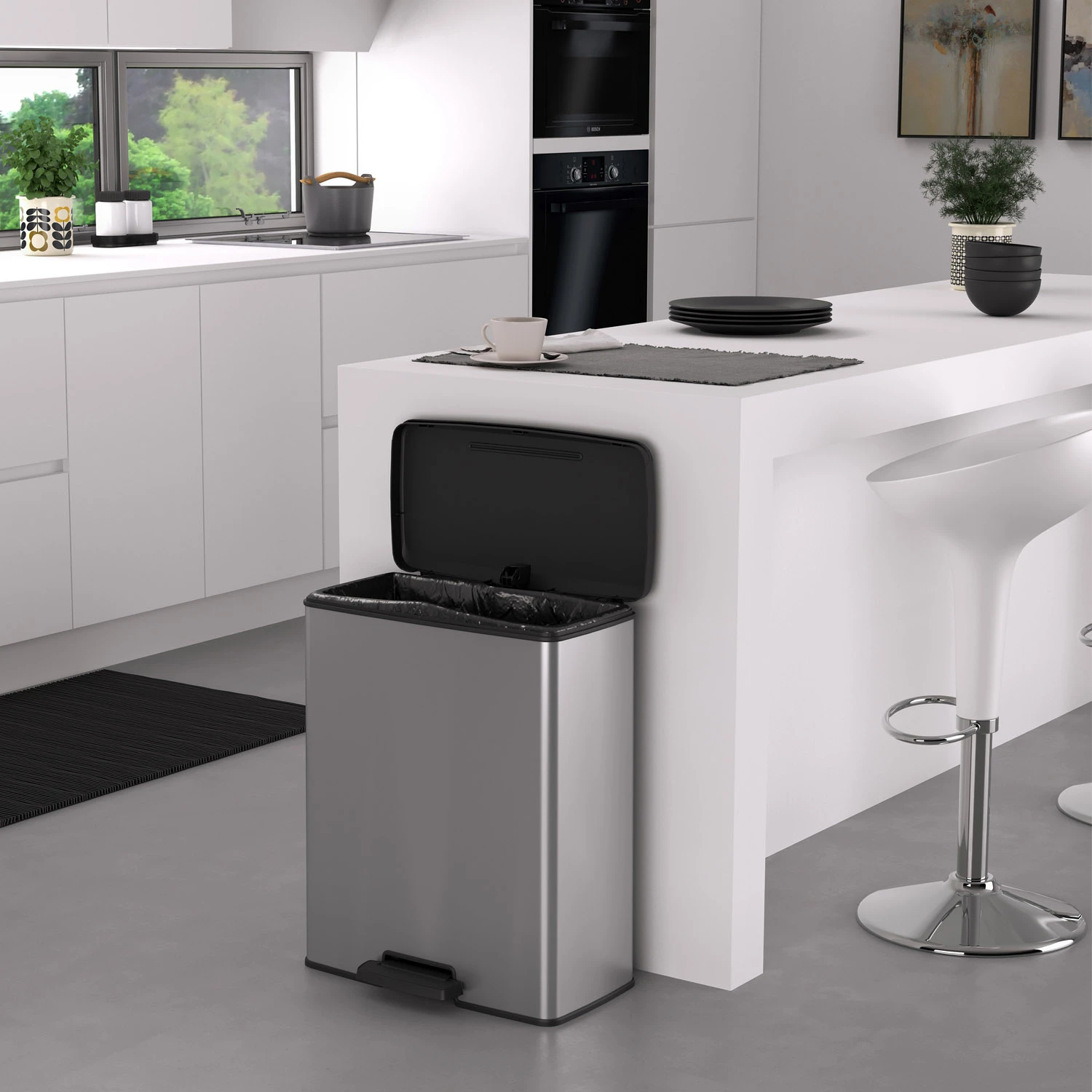 Curver Decobin 65L Rechthoek Zilver Metallic 4 Curver Decobin 65L Rechthoek Zilver Metallic - Afbeelding 4