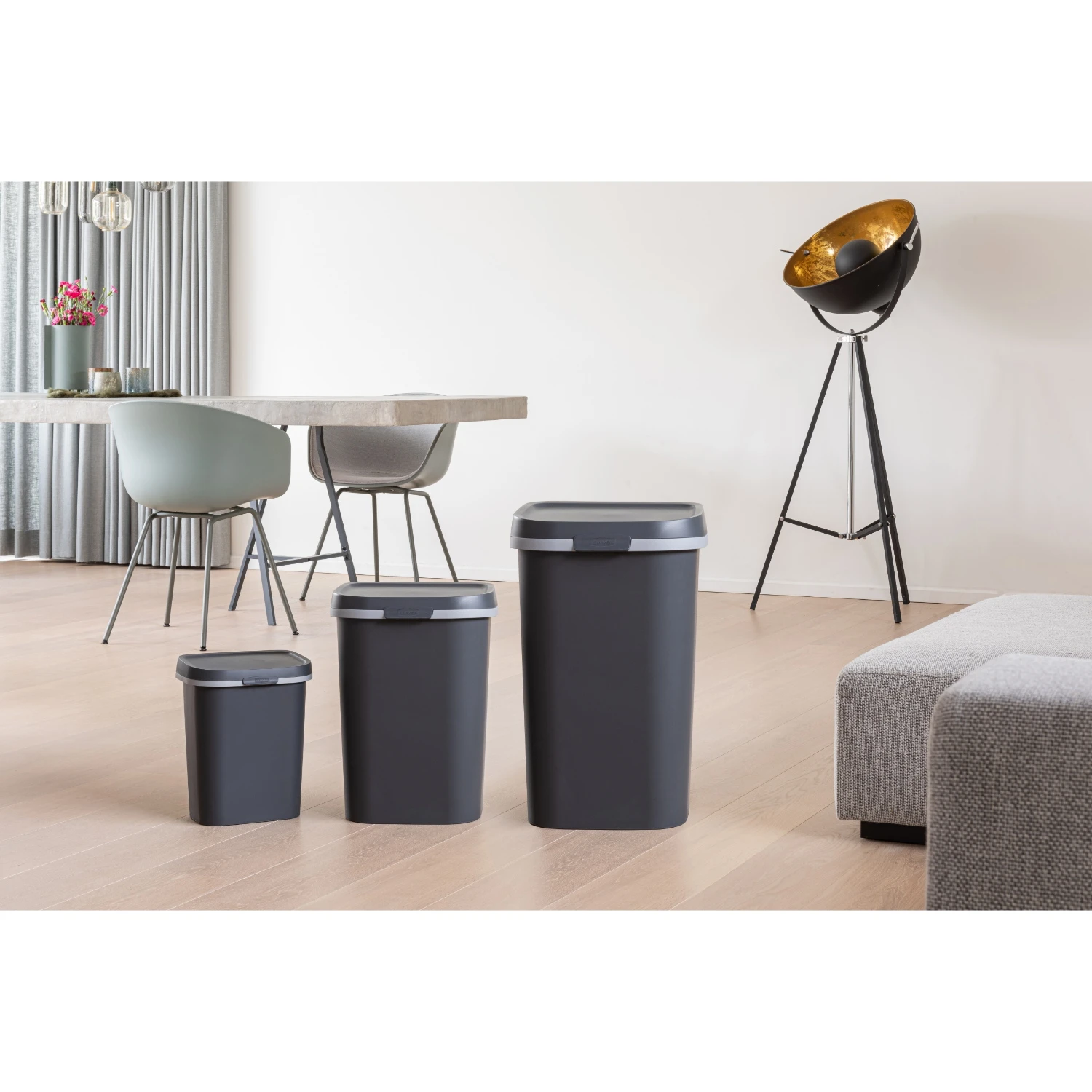 Curver Mistral Afvalbak Flat 50L Antraciet 4 Curver Mistral Afvalbak Flat 50L Antraciet - Afbeelding 4