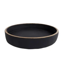 Onderbord Max L Zwart/goud Aardewerk 25x25x4,5cm