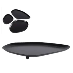 Onderbord Flow L Zwart Metaal 34x21x2cm