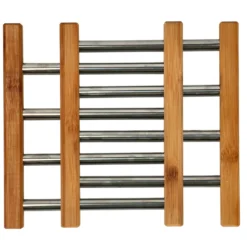 Onderzetter RVS Met Bamboe 21,5 X 22 Cm -Exporteren Proef Loka Winkel 5aaed209a76e3b997f2144c83bcbd7a6