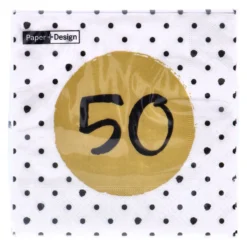 Servetten 50th Birthday 33x33 Cm